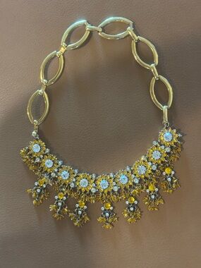 Gold Crystal Floral Statement Choker